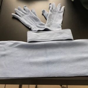 Blue Fleece Scarf, Gloves, Ear Warmer Set NWOT